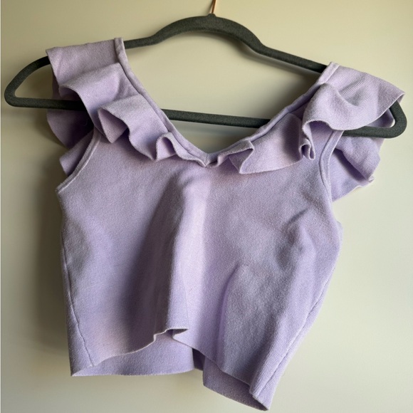 Express Lilac Ruffle Blouse - Picture 2 of 3